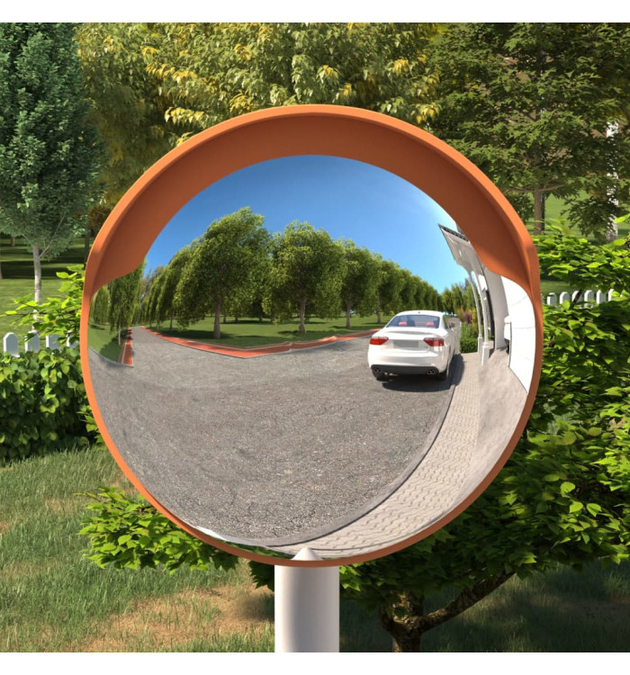 Miroir de traffic convexe extérieur Orange Ø30 cm Polycarbonate | Mobilier & Déco