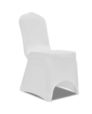 Housse blanche extensible pour chaise 50 pièces | Mobilier & Déco