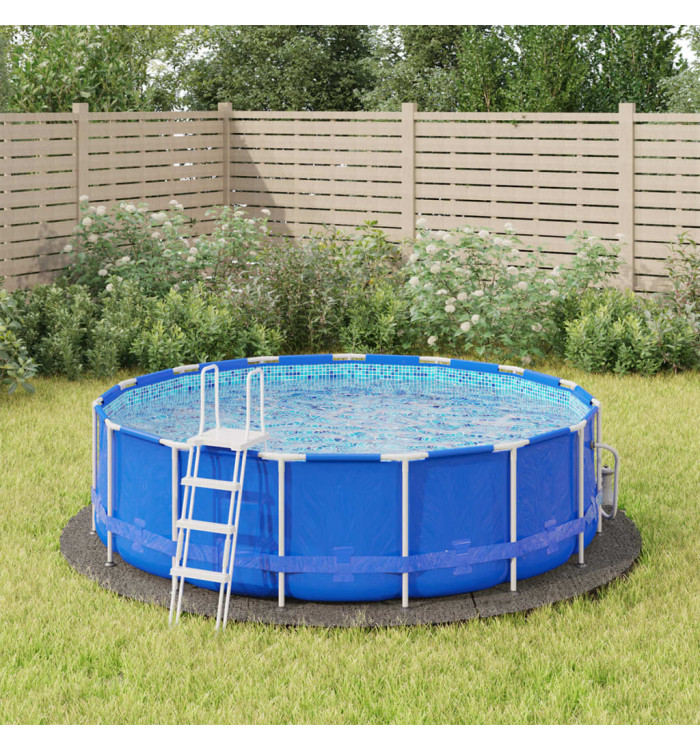 Bâche de piscine gris clair Ø366 cm géotextile polyester | Mobilier & Déco