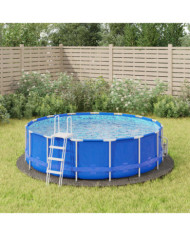 Bâche de piscine gris clair Ø366 cm géotextile polyester | Mobilier & Déco