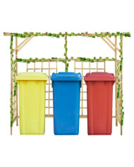 Pergola de jardin pour poubelles triples Bois de pin imprégné | Mobilier & Déco