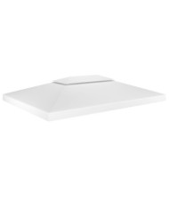 Toile de toit de belvédère 2 niveaux 310 g/m² 4x3 m Blanc | Mobilier & Déco