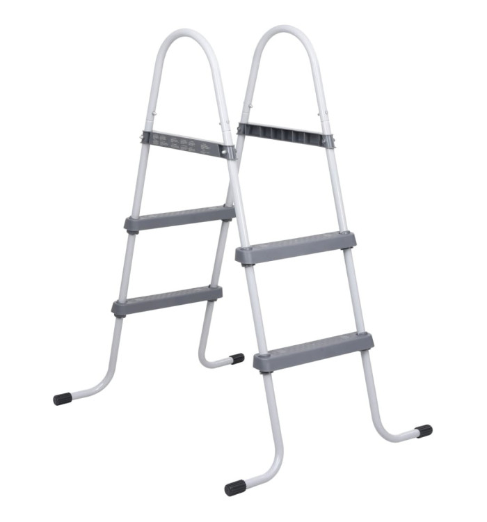 Échelle de piscine Gris 84 cm Acier | Mobilier & Déco