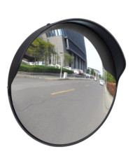 Miroir de trafic convexe d'extérieur Plastique PC Noir 30 cm | Mobilier & Déco