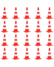 Cônes de signalisation réfléchissants 20pcs Rouge et blanc 50cm | Mobilier & Déco
