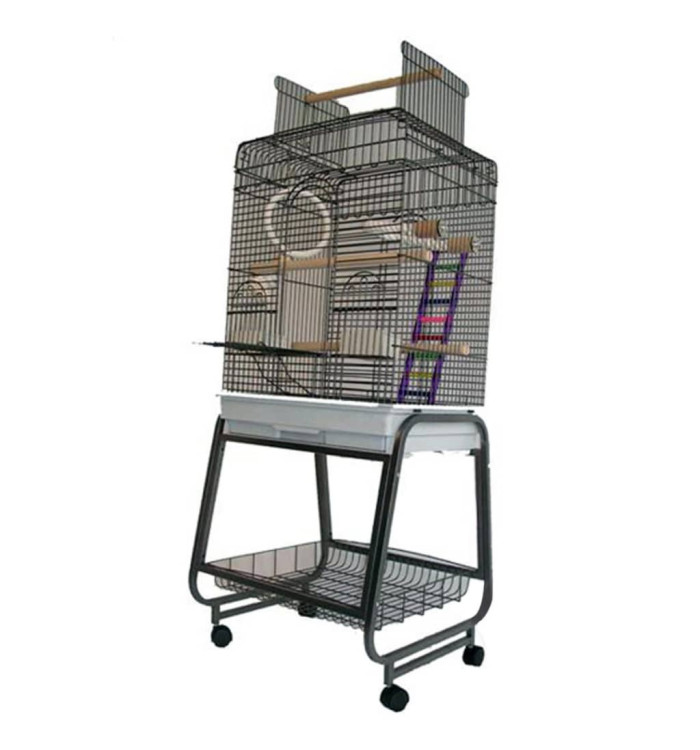 Strong Cage pour perroquetd Villa Aurelia Gris 56 x 43 x 154 cm | Mobilier & Déco