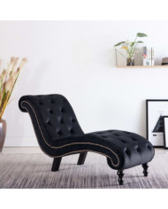 Chaise longue Noir Velours | Mobilier & Déco