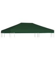 Toile supérieure de belvédère 310 g / m² 4 x 3 m Vert | Mobilier & Déco