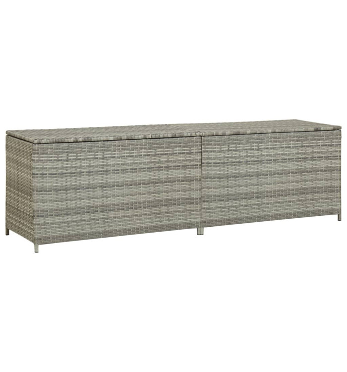 Boîte de rangement de jardin résine tressée 200x50x60 cm gris | Mobilier & Déco