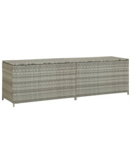 Boîte de rangement de jardin résine tressée 200x50x60 cm gris | Mobilier & Déco