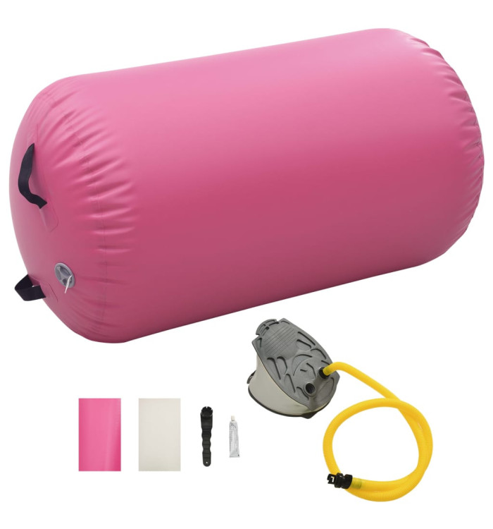 Rouleau gonflable de gymnastique avec pompe 100x60 cm PVC Rose | Mobilier & Déco
