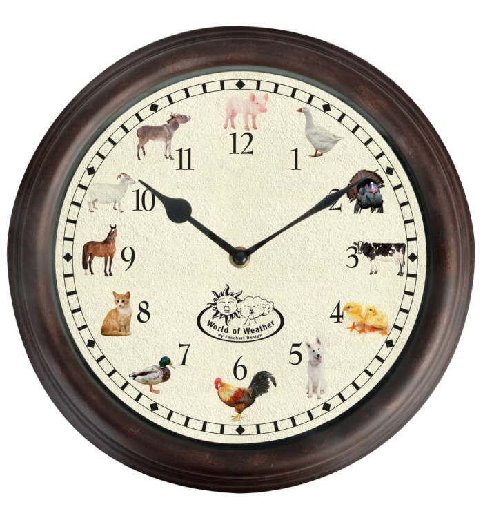 Esschert Design Horloge avec sons d'animaux de ferme | Mobilier & Déco