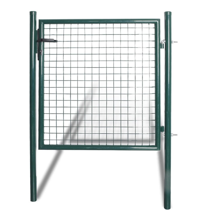 Portail de clôture à porte simple Acier enduit de poudre | Mobilier & Déco