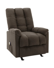 Fauteuil de massage inclinable Marron foncé Tissu | Mobilier & Déco