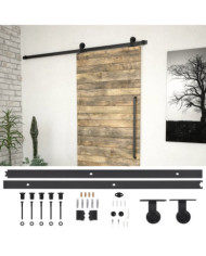 Kit de quincaillerie de porte coulissante SKIEN 200 cm noir | Mobilier & Déco