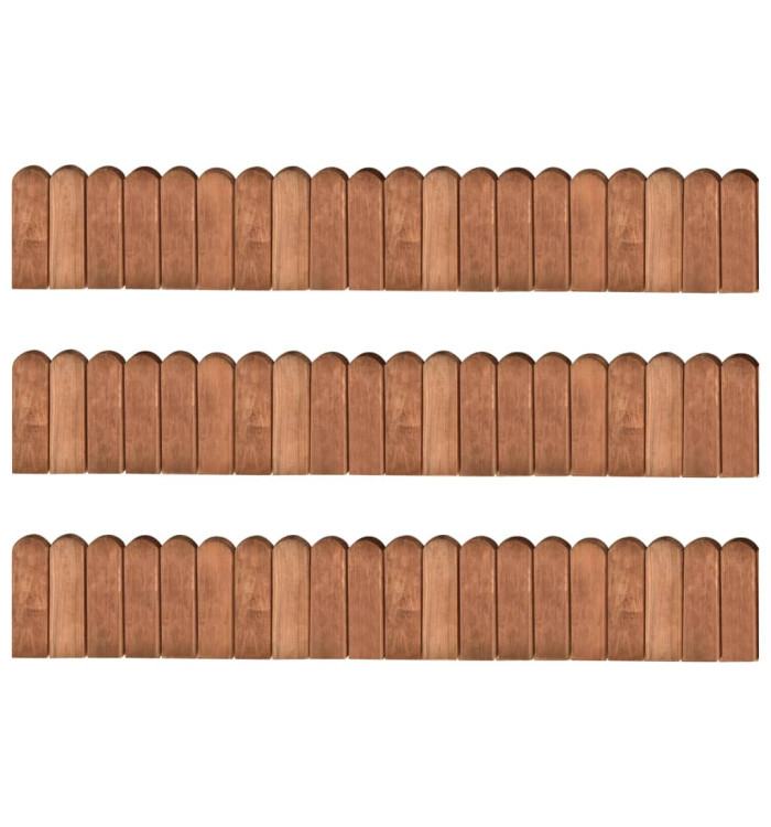 Rouleaux de bordure 3 pcs 120 cm bois de pin imprégné | Mobilier & Déco