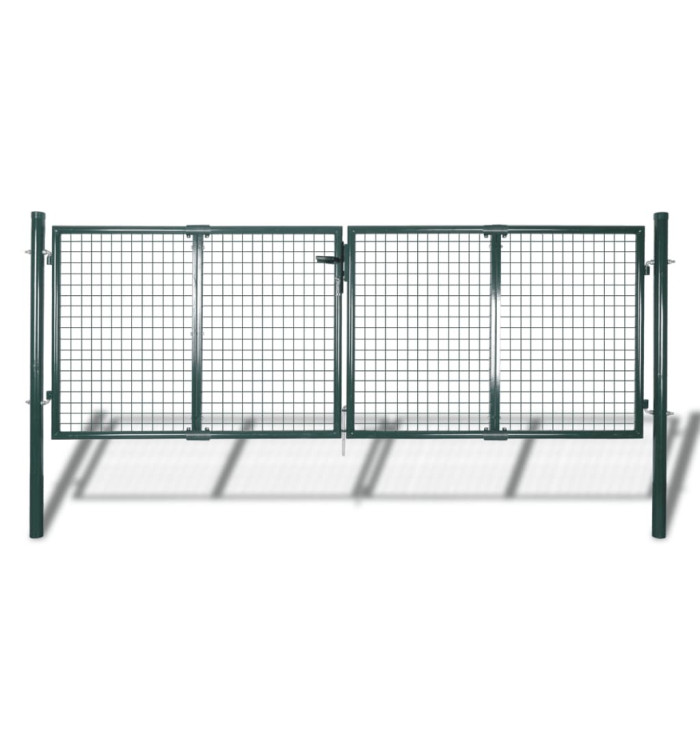 Portail de clôture Acier 306x175 cm Vert | Mobilier & Déco