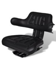 Siège de tracteur avec dossier Noir | Mobilier & Déco