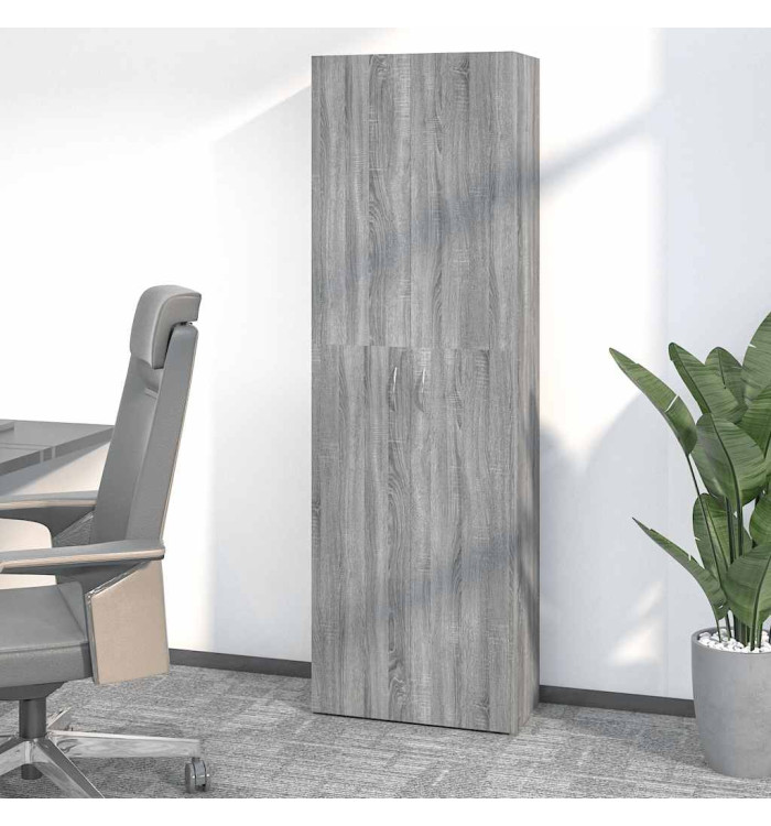 Armoire de bureau Sonoma gris 60x32x190 cm Bois d'ingénierie | Mobilier & Déco