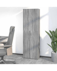 Armoire de bureau Sonoma gris 60x32x190 cm Bois d'ingénierie | Mobilier & Déco