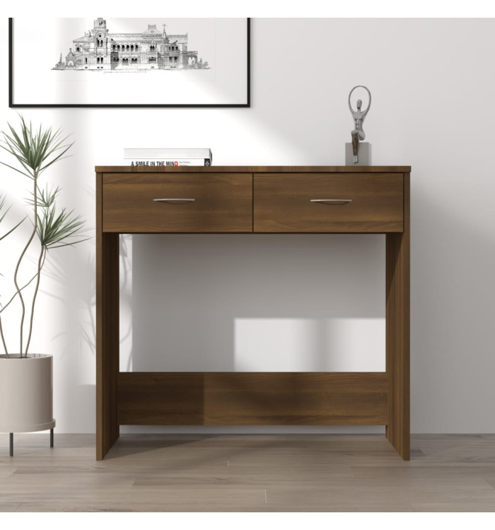 Bureau chêne marron 80x40x75 cm bois d'ingénierie | Mobilier & Déco