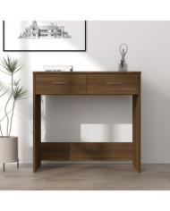Bureau chêne marron 80x40x75 cm bois d'ingénierie | Mobilier & Déco