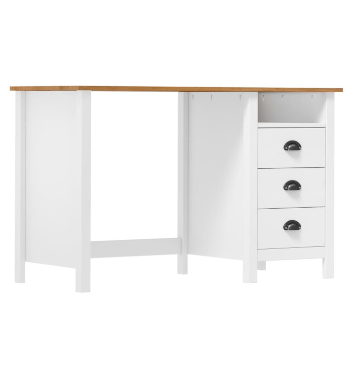 Bureau Hill avec 3 tiroirs 120x50x74 cm Pin solide | Mobilier & Déco