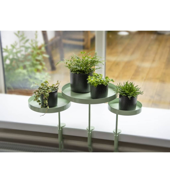 Esschert Design Plateau pour plantes avec pince Rond Vert M | Mobilier & Déco