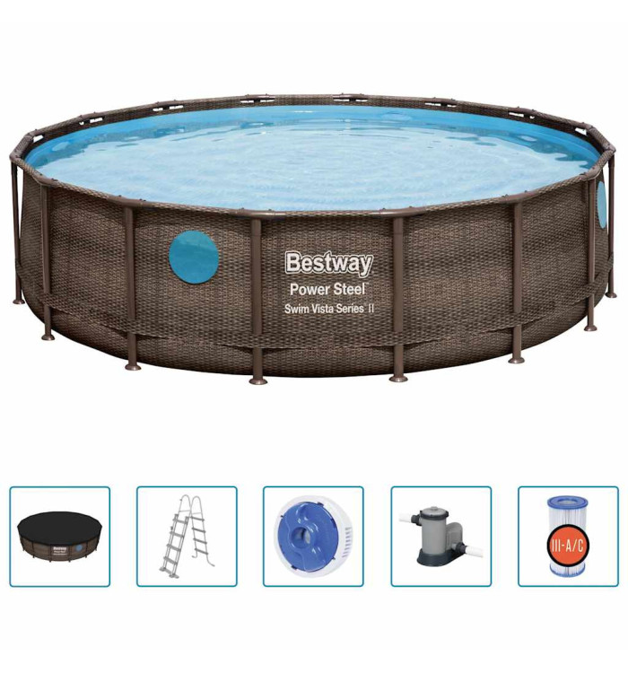 Bestway Ensemble de piscine Power Steel 488x122 cm | Mobilier & Déco