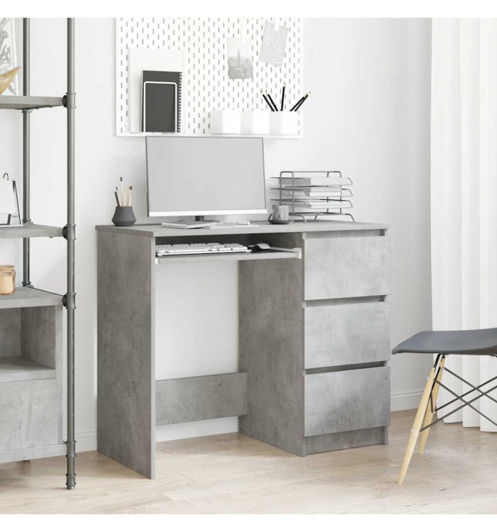 Bureau Gris béton 90x45x76 cm Bois d’ingénierie | Mobilier & Déco