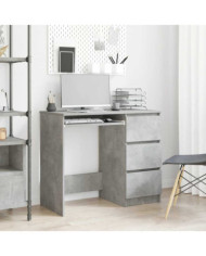 Bureau Gris béton 90x45x76 cm Bois d’ingénierie | Mobilier & Déco