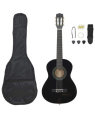 Jeu de guitare classique pour débutants 8 pcs Noir 1/2 34" | Mobilier & Déco