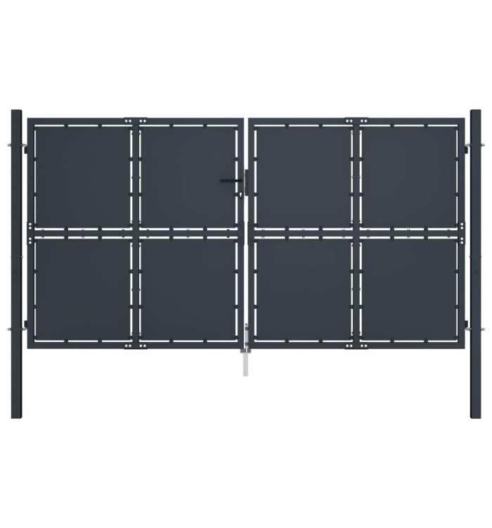 Portail de jardin Acier 300 x 200 cm Anthracite | Mobilier & Déco