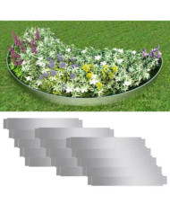 Clôture de pelouse flexible 15 pcs Acier galvanisé 100x14 cm | Mobilier & Déco