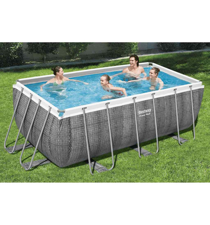 Bestway Ensemble de piscine rectangulaire Power Steel 412x201x122 cm | Mobilier & Déco