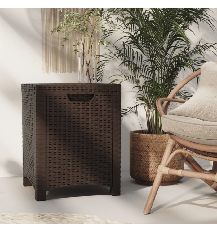 Boîte de rangement de jardin 39x39x46 cm Rotin PP Marron | Mobilier & Déco
