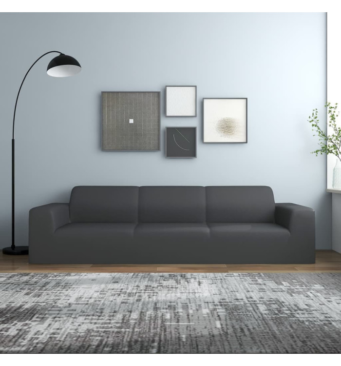 Housse extensible canapé 4places Anthracite Jersey de polyester | Mobilier & Déco