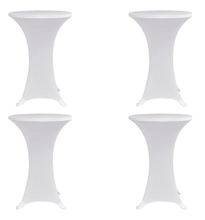 Housses élastiques de table Ø 60 cm Blanc 4 pcs | Mobilier & Déco