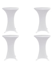 Housses élastiques de table Ø 60 cm Blanc 4 pcs | Mobilier & Déco