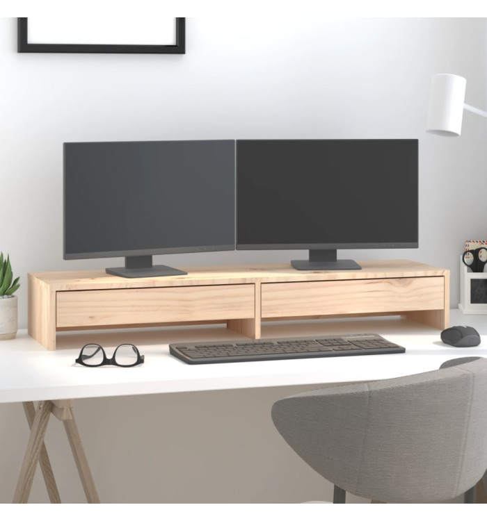 Support pour moniteur 100x27x15 cm Bois de pin solide | Mobilier & Déco