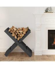 Porte-bûches Gris 47x39,5x48 cm Bois massif de pin | Mobilier & Déco