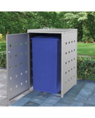 Abri pour poubelle sur roulettes 240 L Acier inoxydable | Mobilier & Déco