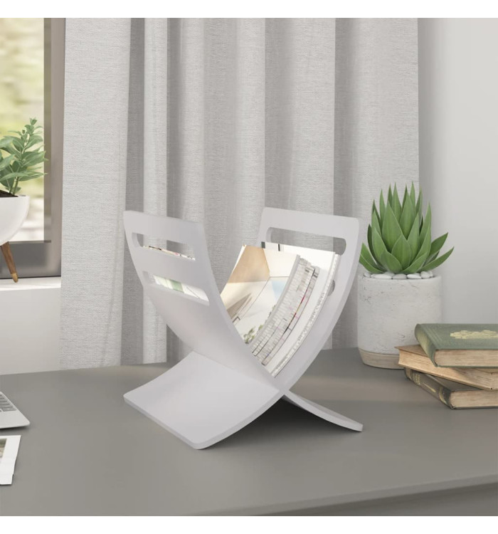 Porte-revue en bois sur pied Blanc | Mobilier & Déco