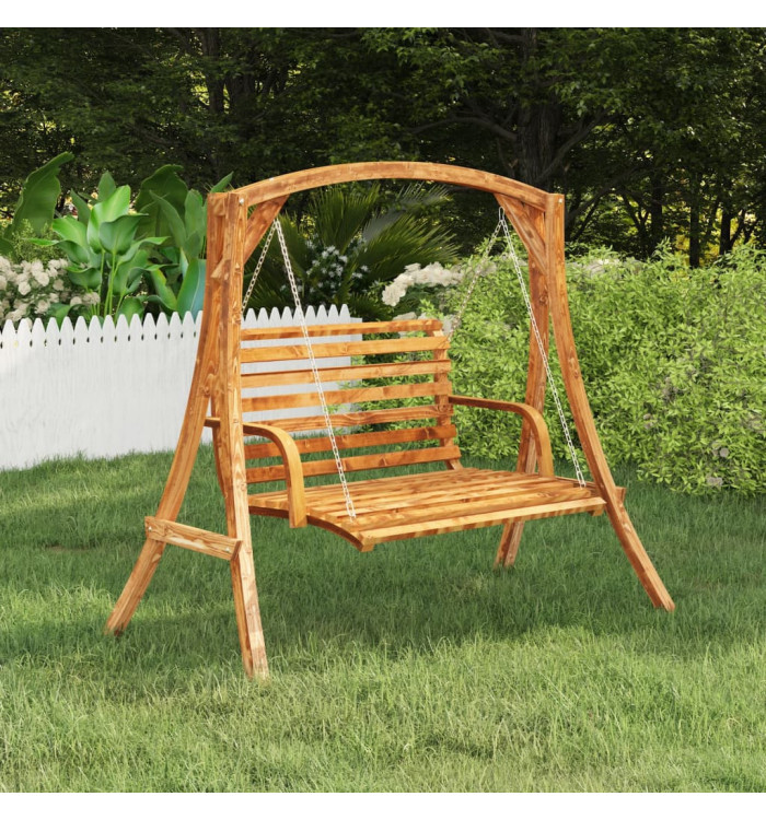 Cadre de balançoire Bois massif courbé avec finition en teck | Mobilier & Déco