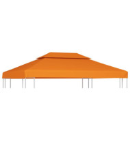 Recouvrement de remplacement d'auvent 310 g/m² Orange 3x4 m | Mobilier & Déco
