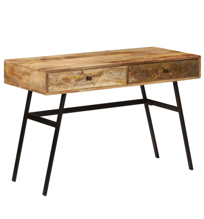 Bureau avec tiroirs Bois solide de manguier 110x50x76 cm | Mobilier & Déco