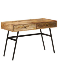 Bureau avec tiroirs Bois solide de manguier 110x50x76 cm | Mobilier & Déco