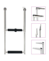 Échelle d'embarquement pliable 2 marches Acier inoxydable | Mobilier & Déco