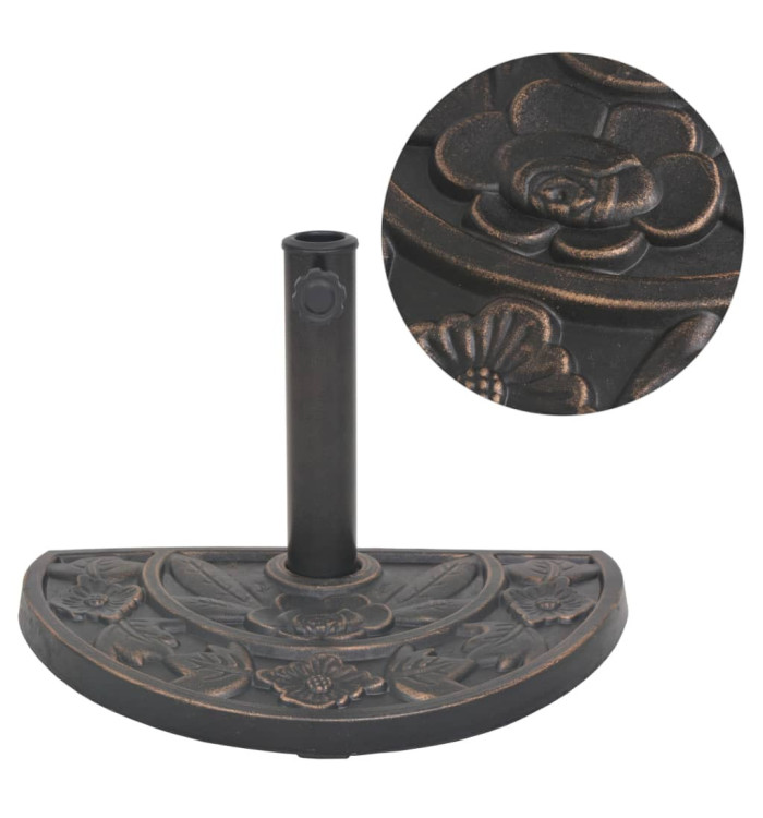 Socle de parasol en résine demi-cercle Bronze 9 kg | Mobilier & Déco