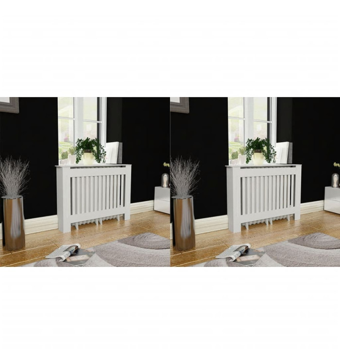 Cache-radiateurs 2 pcs blanc MDF 112 cm | Mobilier & Déco